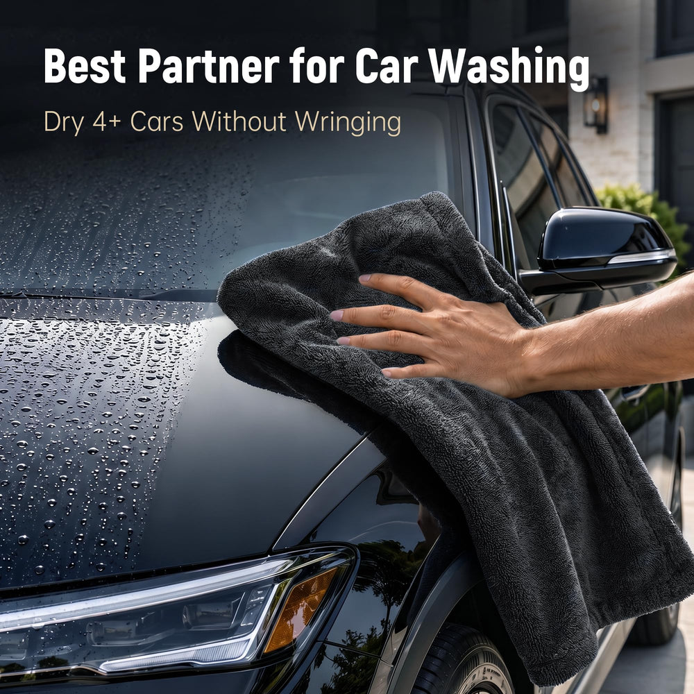Veco towel drying an SUV roof fast with minimal passes benefit