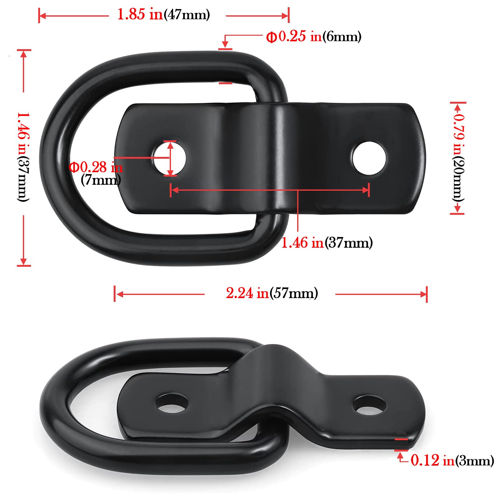 VEEBELL D-ring mounted on trailer bed demonstrating secure cargo anchoring benefit