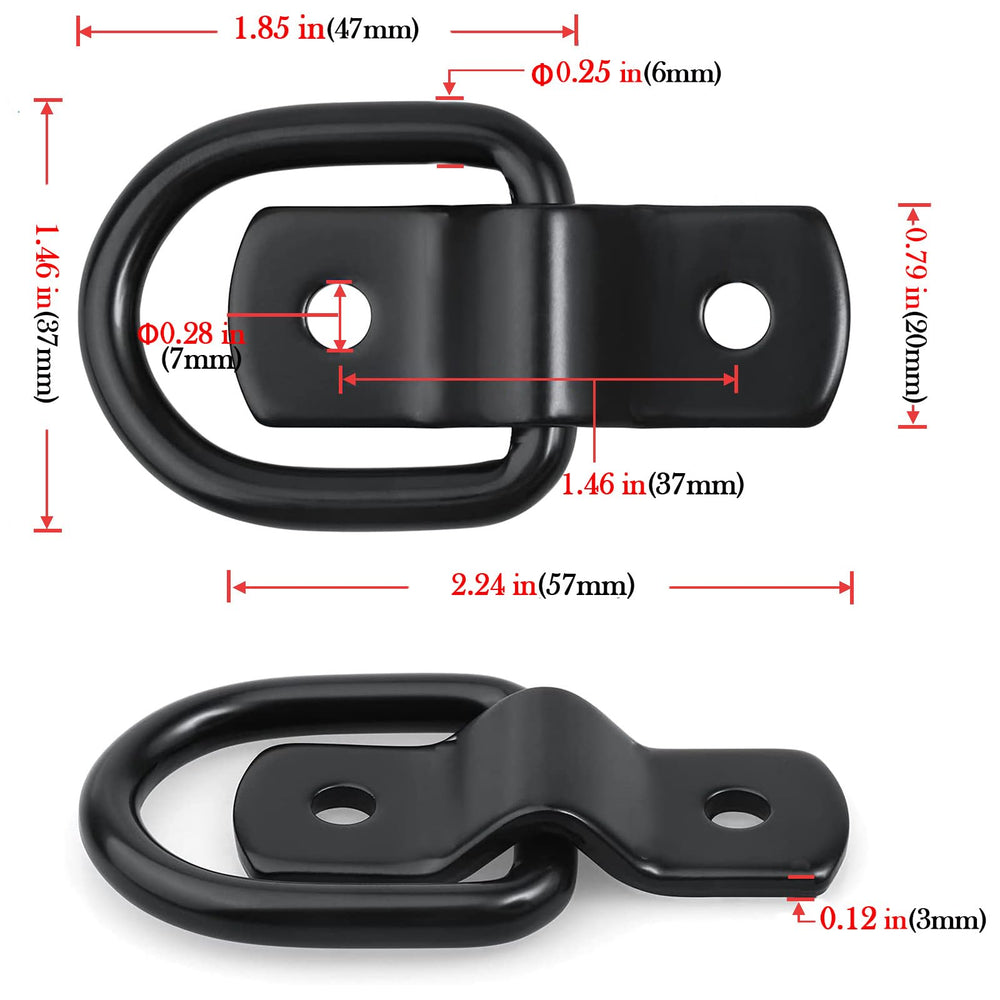 VEEBELL D-ring mounted on trailer bed demonstrating secure cargo anchoring benefit