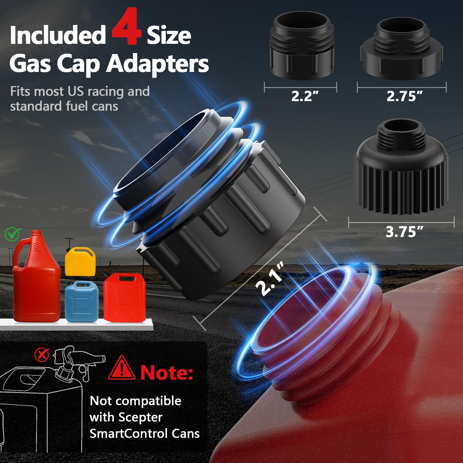 VEECAP pump in use transferring gasoline into a vehicle providing fast fueling benefit
