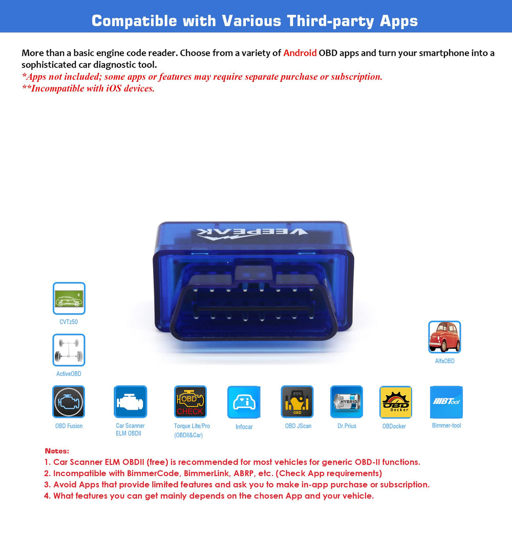 Veepeak compact size next to a ruler showing portability and convenience