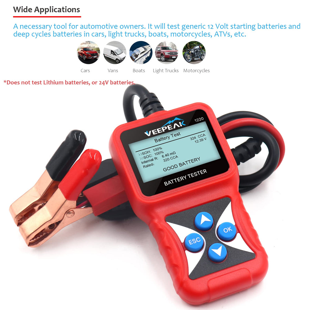 Veepeak product label and specs view to confirm compatibility and features