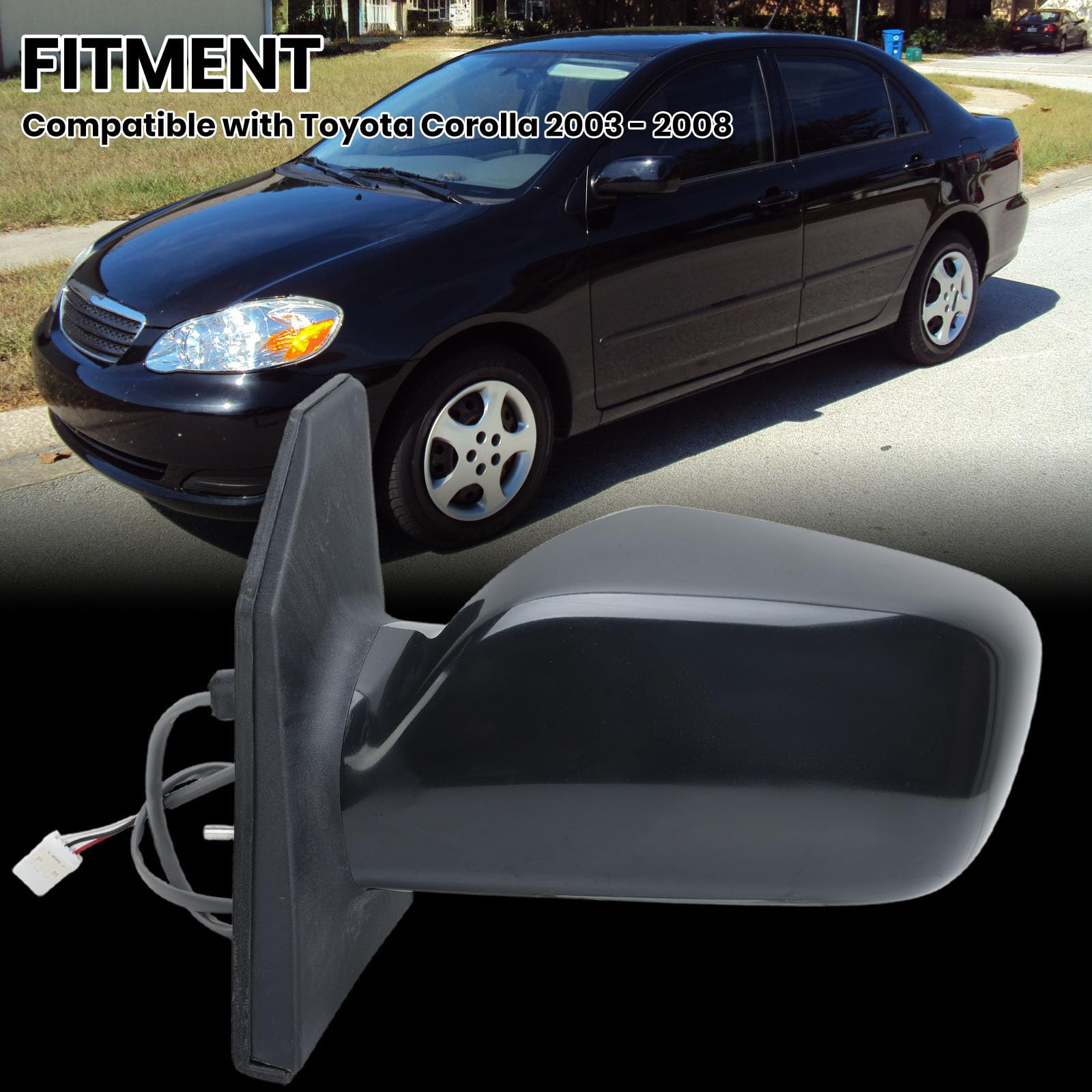 vefix mirror side profile showing non-folding design benefit