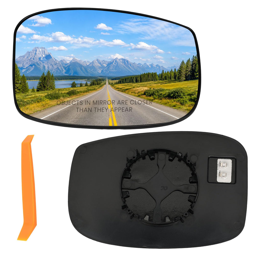 vefix right passenger mirror glass front view showing clear reflective surface and fit