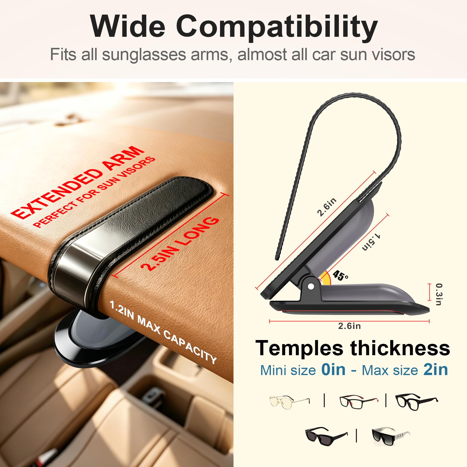 Veharvim holding sunglasses front view offers firm gentle grip