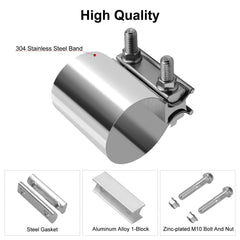 VehiMata clamp fastener detail showing zinc-plated M10 bolt and nut for anti-corrosion strength