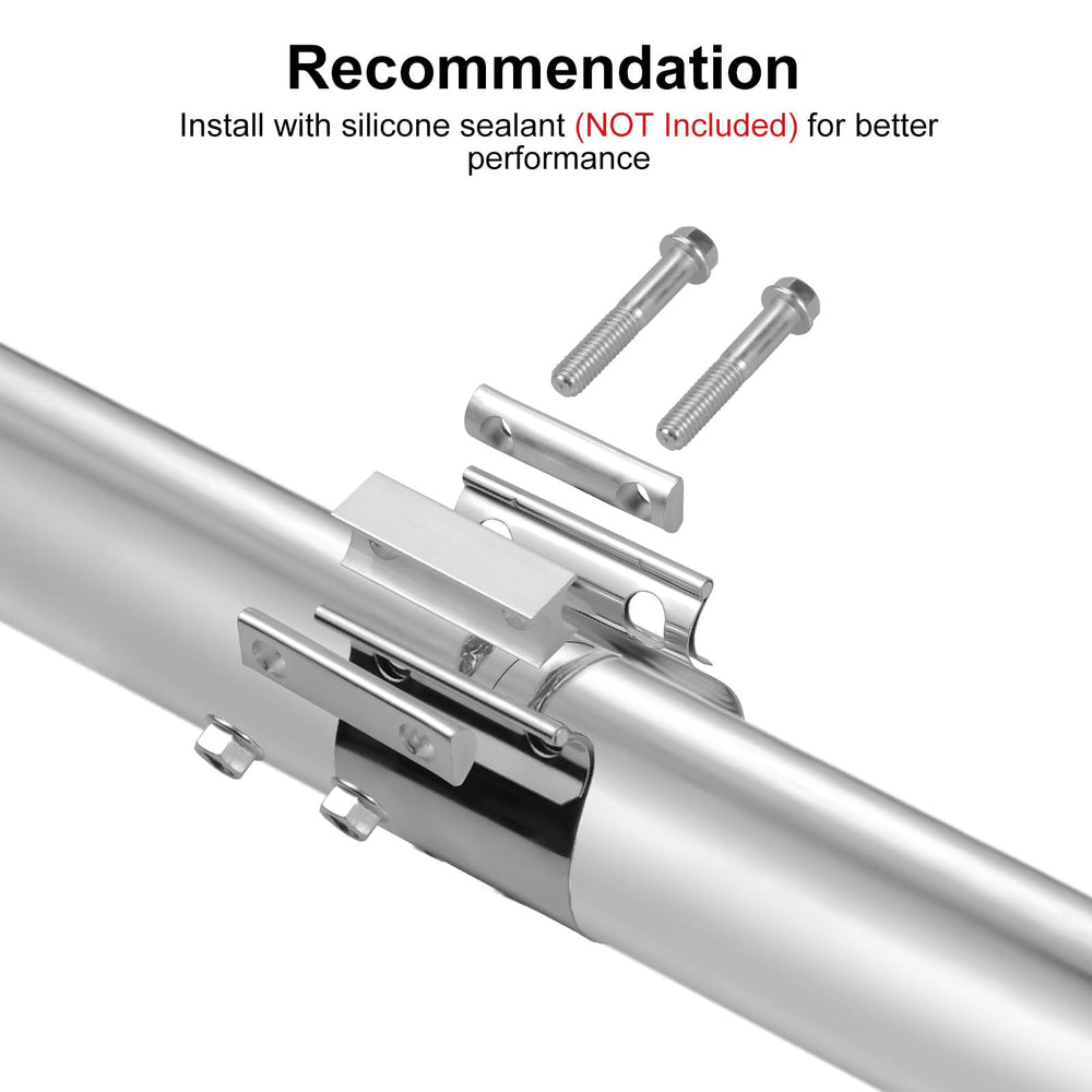 VehiMata clamp beside measuring tape illustrating 2.0 inch fit and accurate sizing