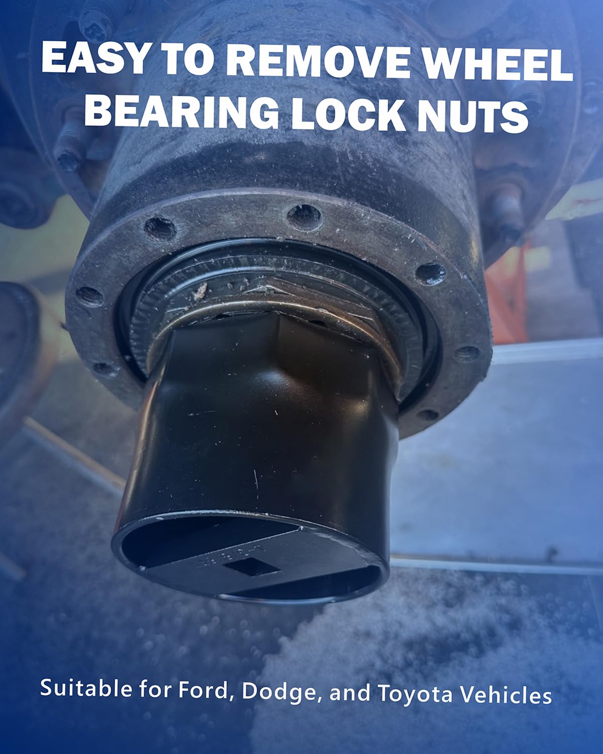 VEHIRETL close-up of 6-point socket face highlighting secure grip to reduce rounding when loosening nuts