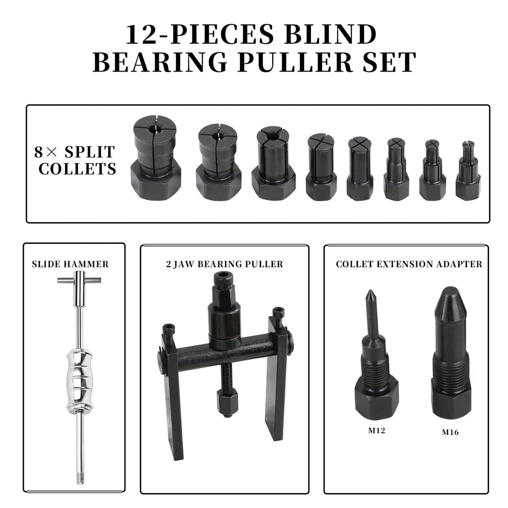 VEHIRETL collets closeup showing sizes and durable alloy finish