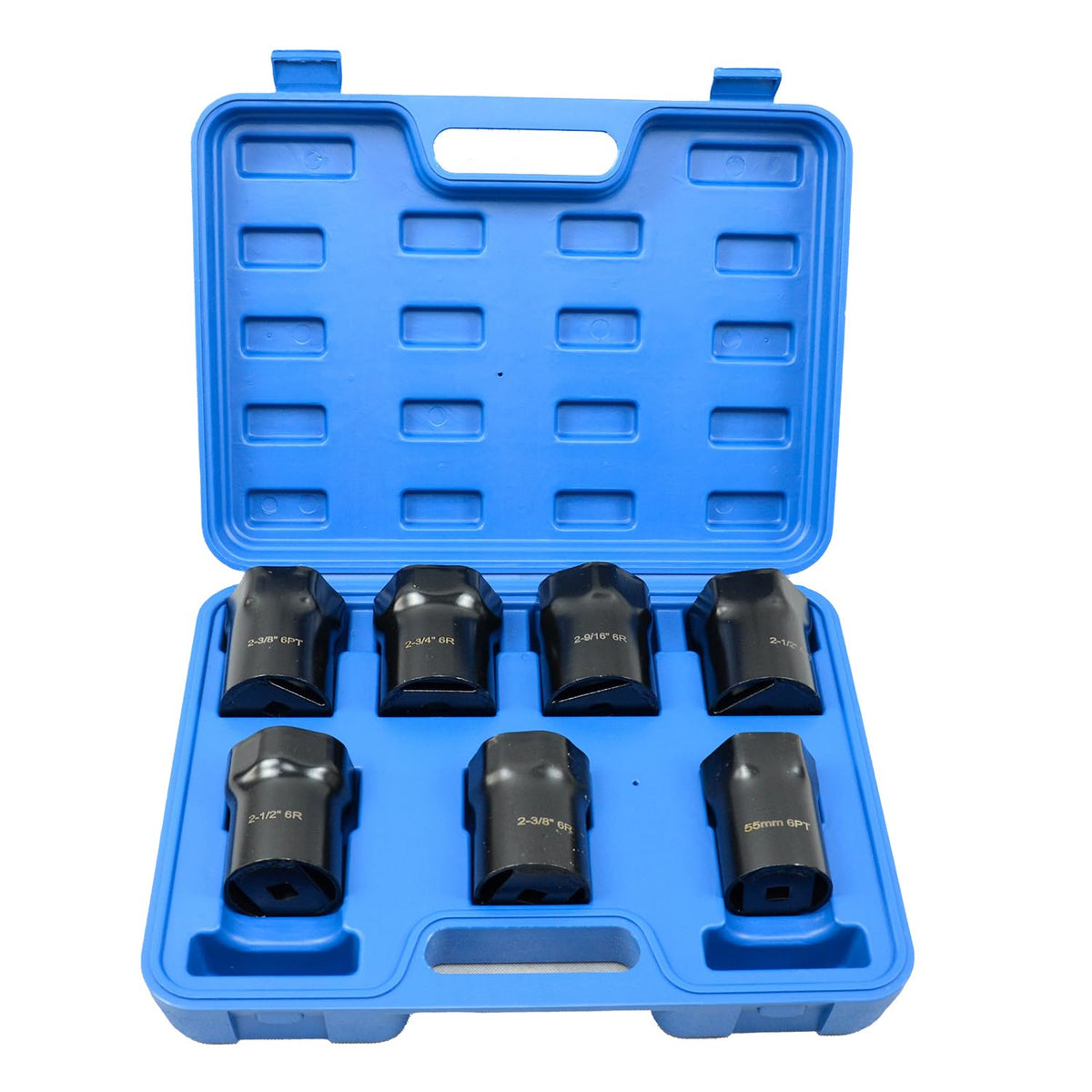 VEHIRETL front packaging showing 7-piece socket set and included sizes for quick ID and purchase benefit