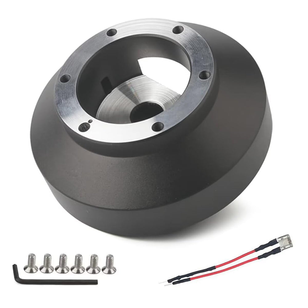 Vehjunc hub adapter front view showing bolt pattern and durable finish benefit