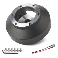 Vehjunc hub adapter front view showing bolt pattern and durable finish benefit