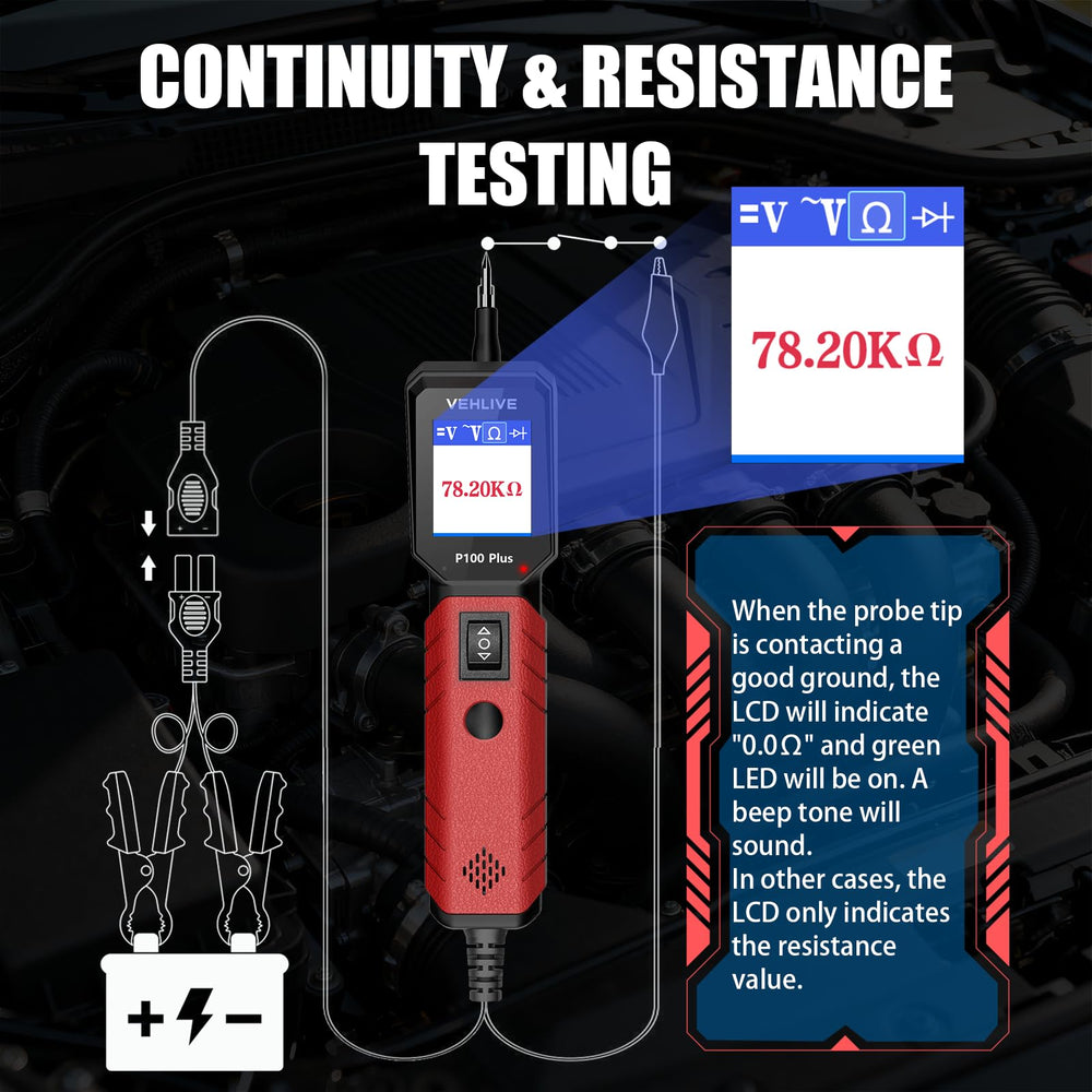 VEHLIVE tester in use on engine bay to diagnose faults