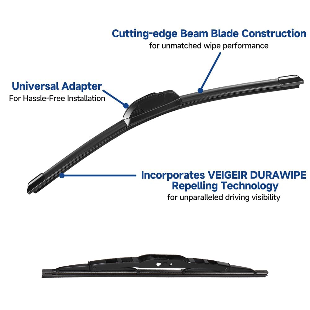 VEIGEIR close-up of natural rubber edge providing streak reduction