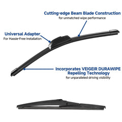 VEIGEIR close-up of natural rubber edge delivering smooth wiping