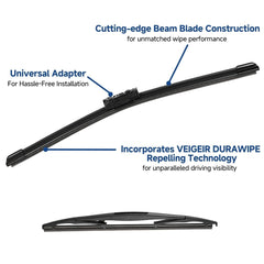 VEIGEIR close-up of natural rubber edge delivering smooth, streak-reducing wipes