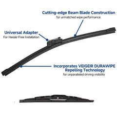 VEIGEIR close-up of natural rubber edge for streak-reducing wipe