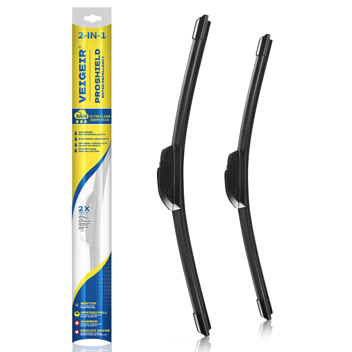 VEIGEIR front pack box showing 26 and 19 inch blades and clear labeling, easy purchase benefit