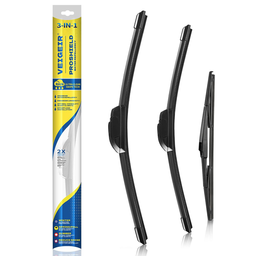 VEIGEIR front packaging showing the complete three-pack and model fitment benefit