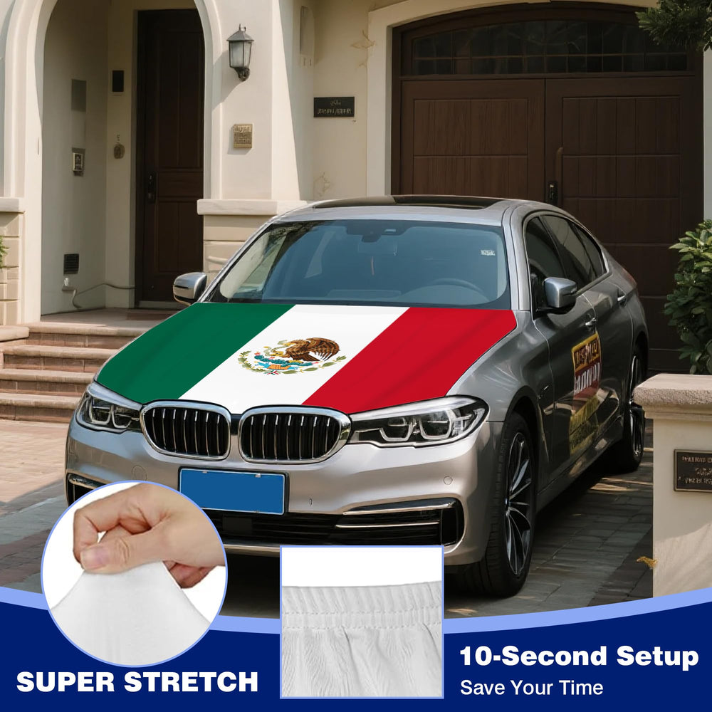 veixsoft Mexico hood cover close-up of stretch fabric texture highlighting secure fit and durable weave