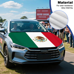 veixsoft Mexico hood cover size comparison on sedan hood to show 4x5 ft coverage and easy compatibility
