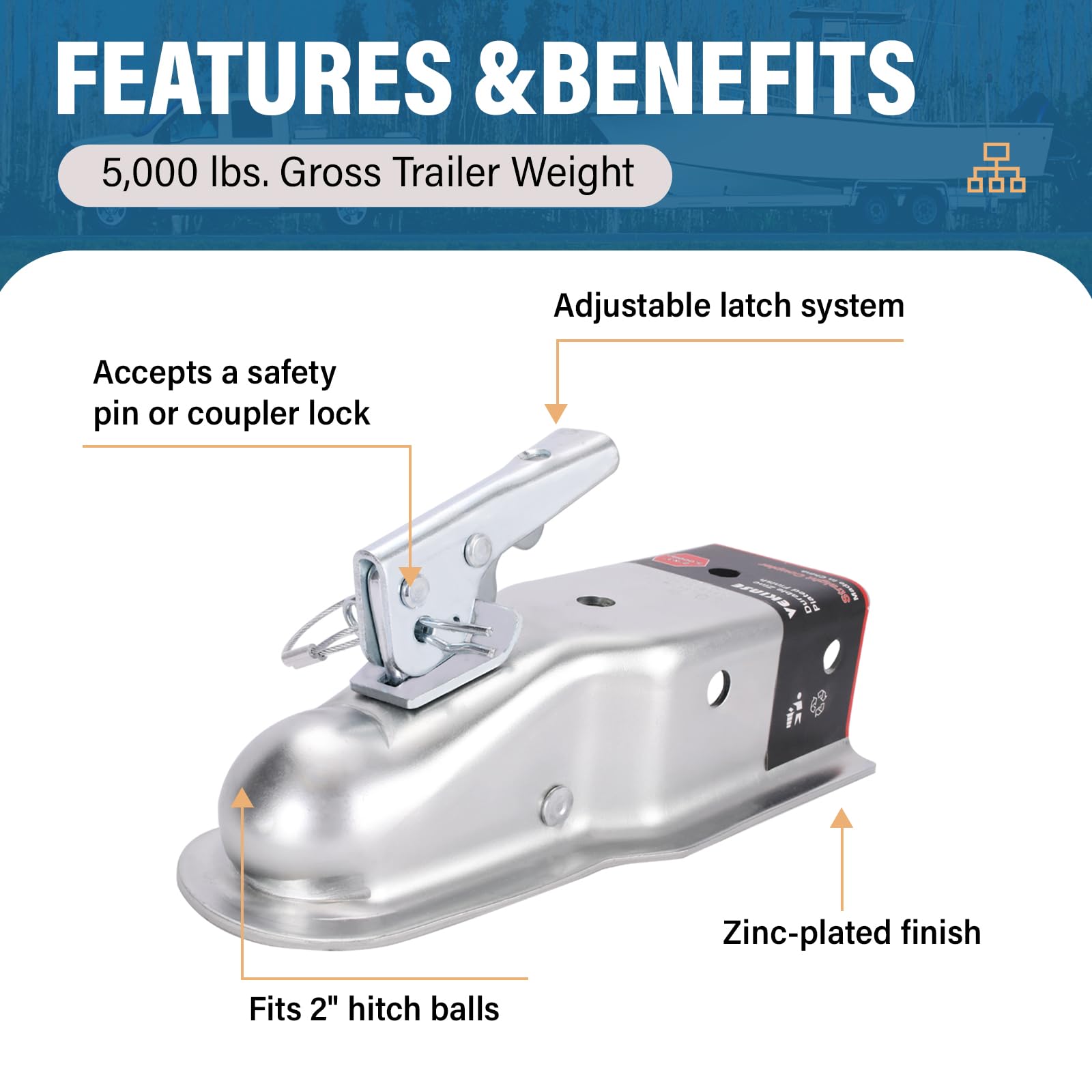 VEKINSE mounted on 3" channel demonstrating correct fit benefit stable connection