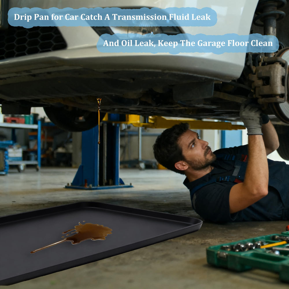 VeloZap tray under a car catching drips, prevents stains