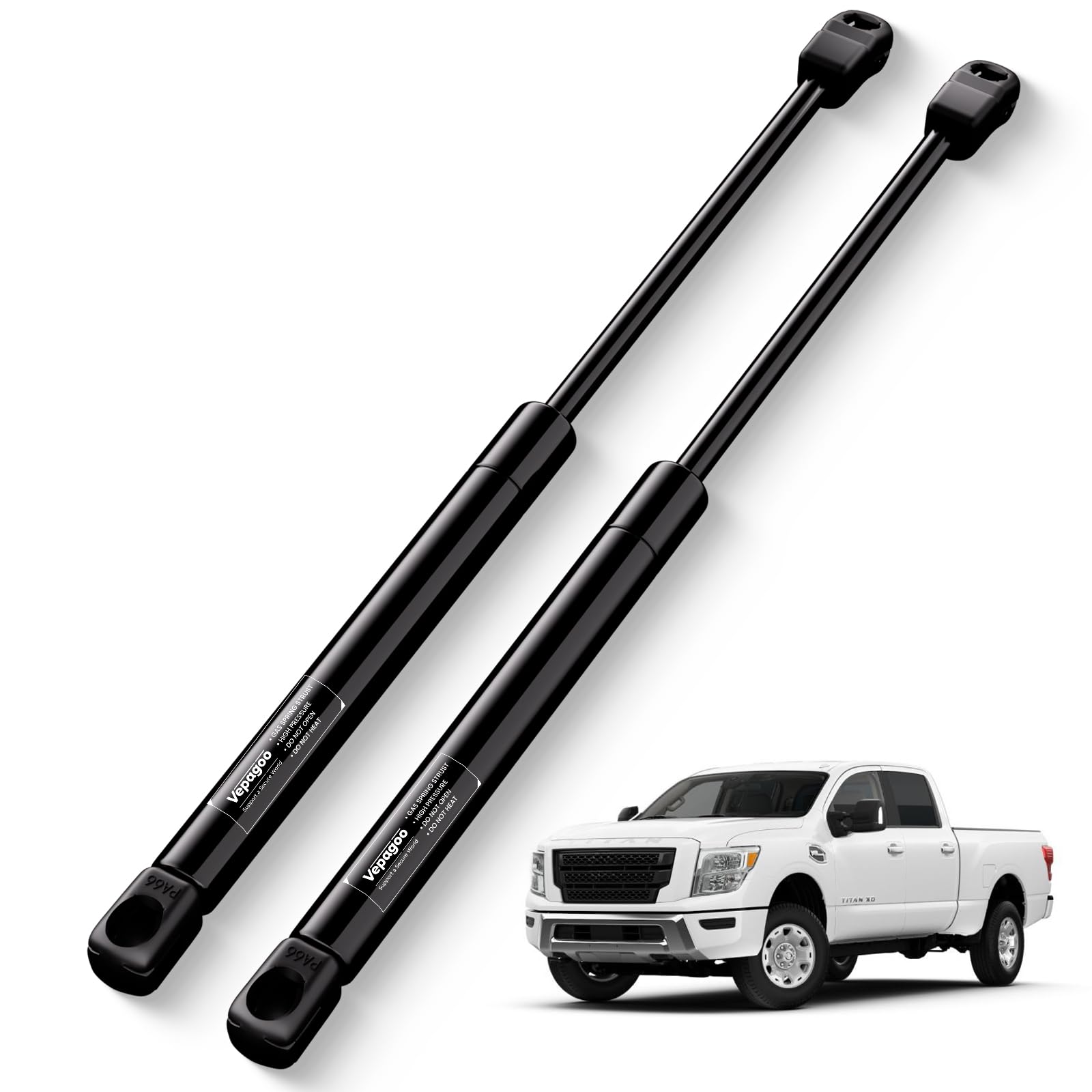 Vepagoo hood struts front pair showing condition and fitment benefit