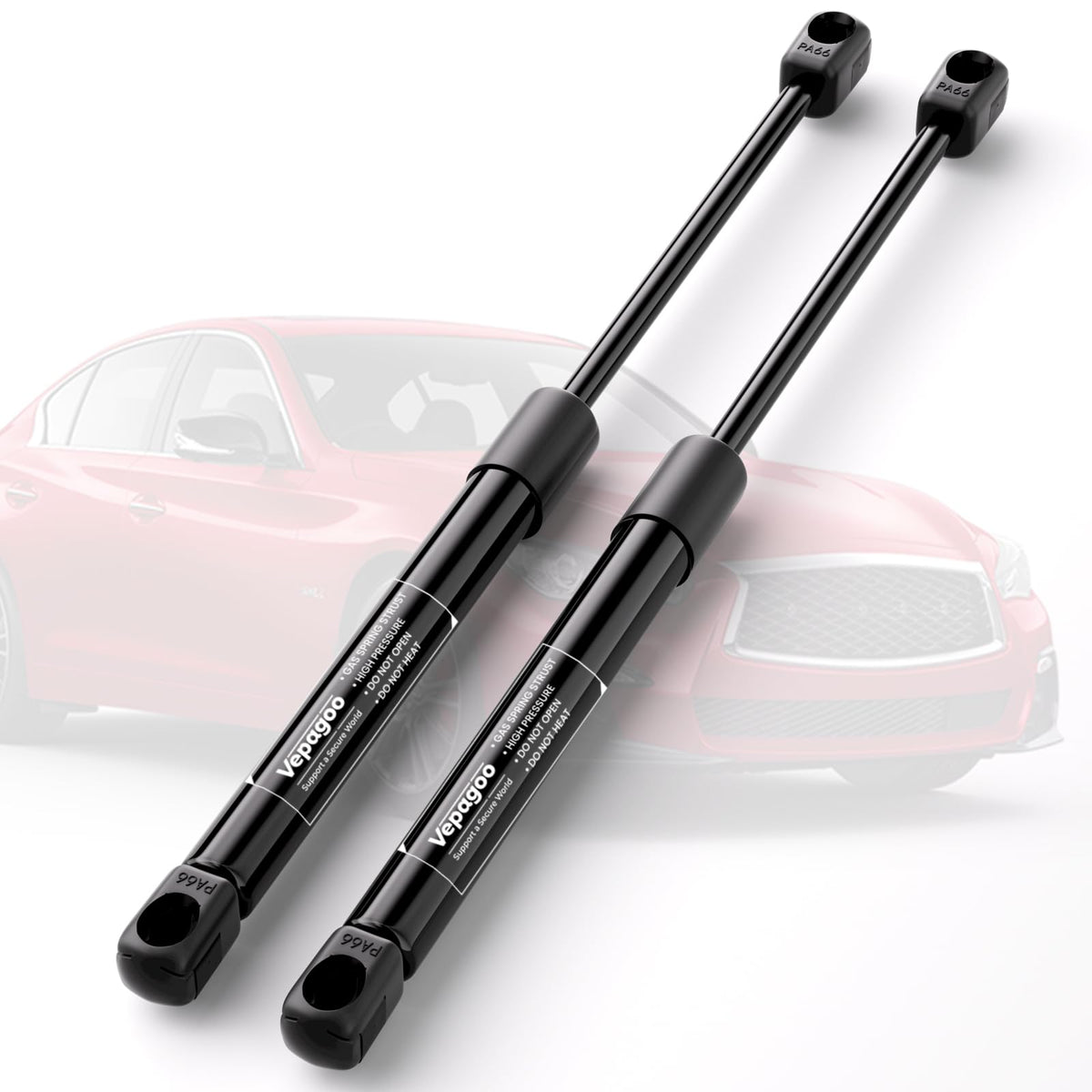 Vepagoo rear hatch strut front view showing fit and finish for quick replacement