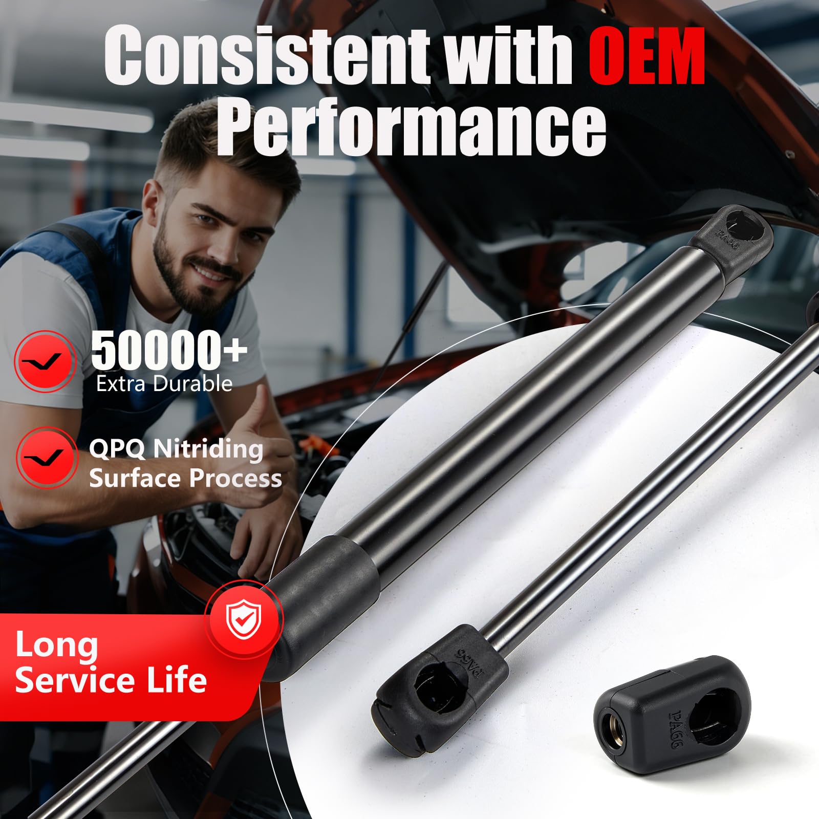 Vepagoo strut beside ruler showing correct length and accurate fitment