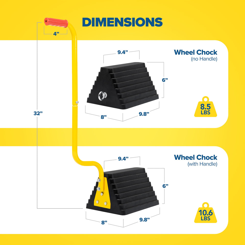 Vergo chock in use under semi truck wheel for stable parking