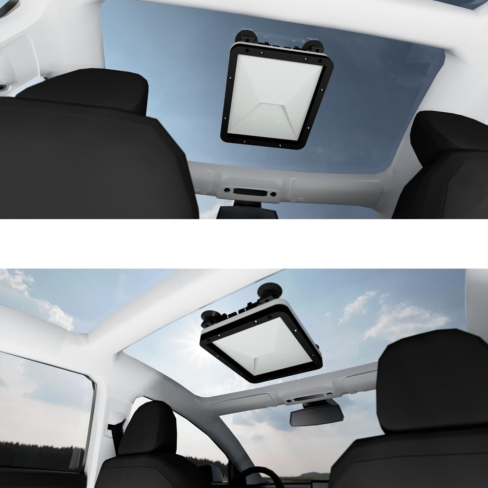 Veritas Vans scale comparison next to Starlink Mini to show compact footprint and fit