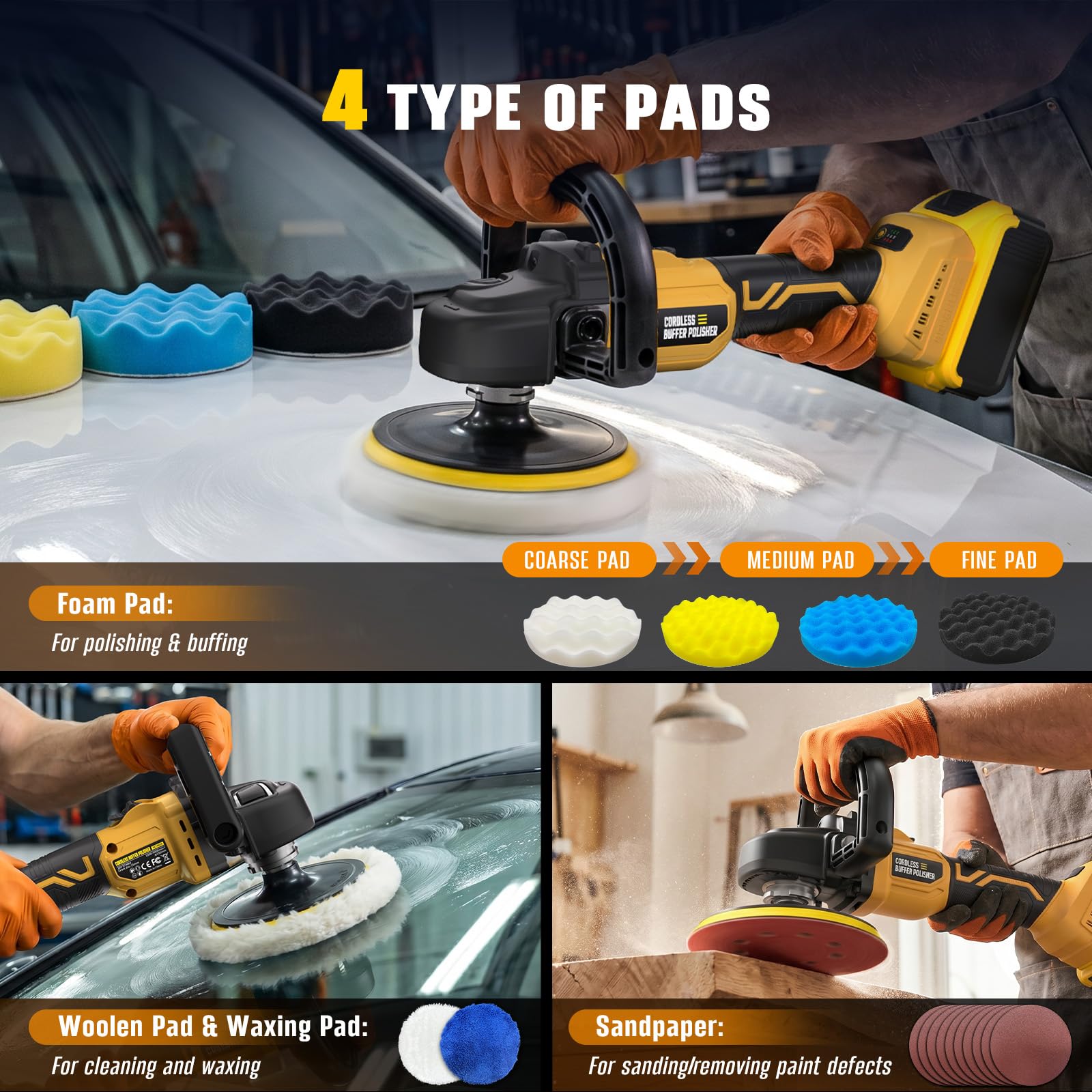 VERVEWAVE 6-inch pad polishing curved bumper for precise access to tight areas