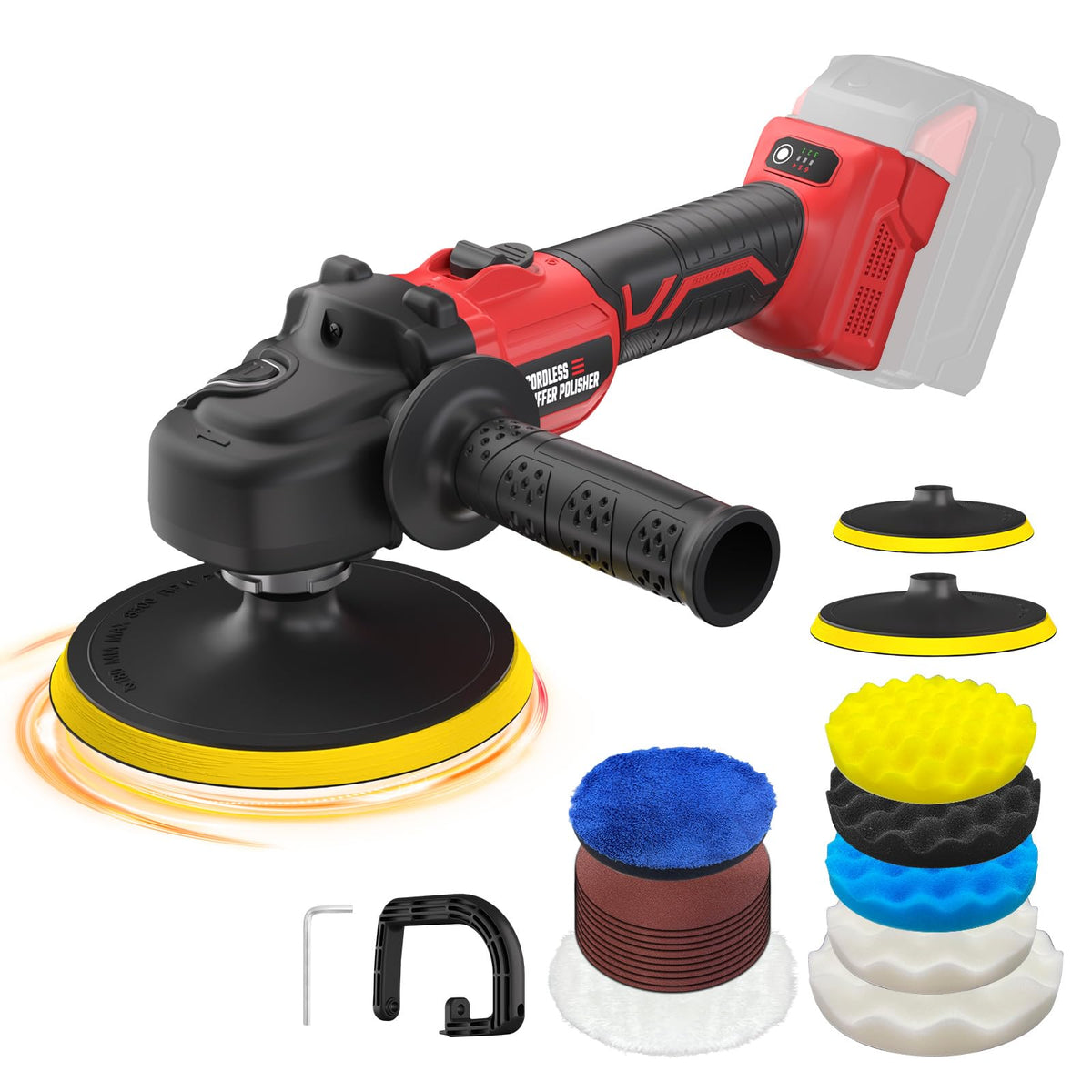 VERVEWAVE front view of rotary polisher showing ergonomic body and balance benefit