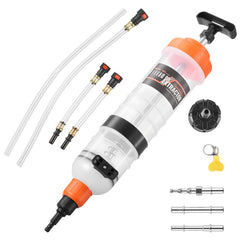 VEVOR front view of 1500cc fluid extractor, clear tank for quick level checks