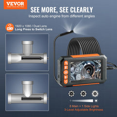 VEVOR 4.3-inch IPS screen displaying 1080P image for accurate on-site diagnosis