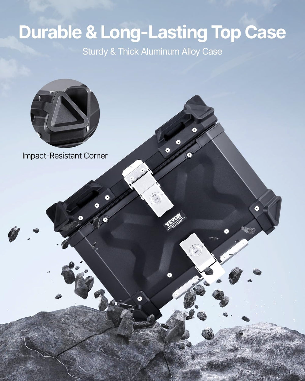 VEVOR open top box revealing roomy waterproof interior for secure storage