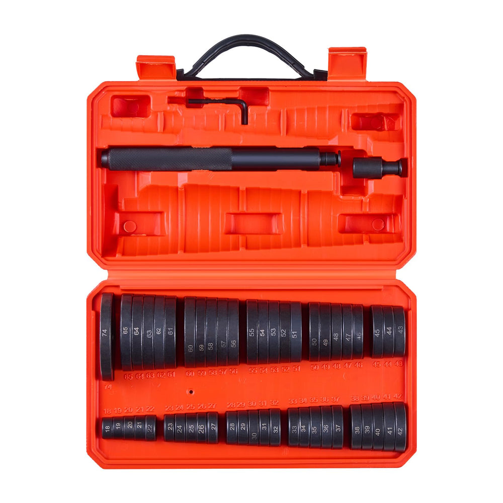 VEVOR front view of bearing press kit showing complete set and case for easy transport