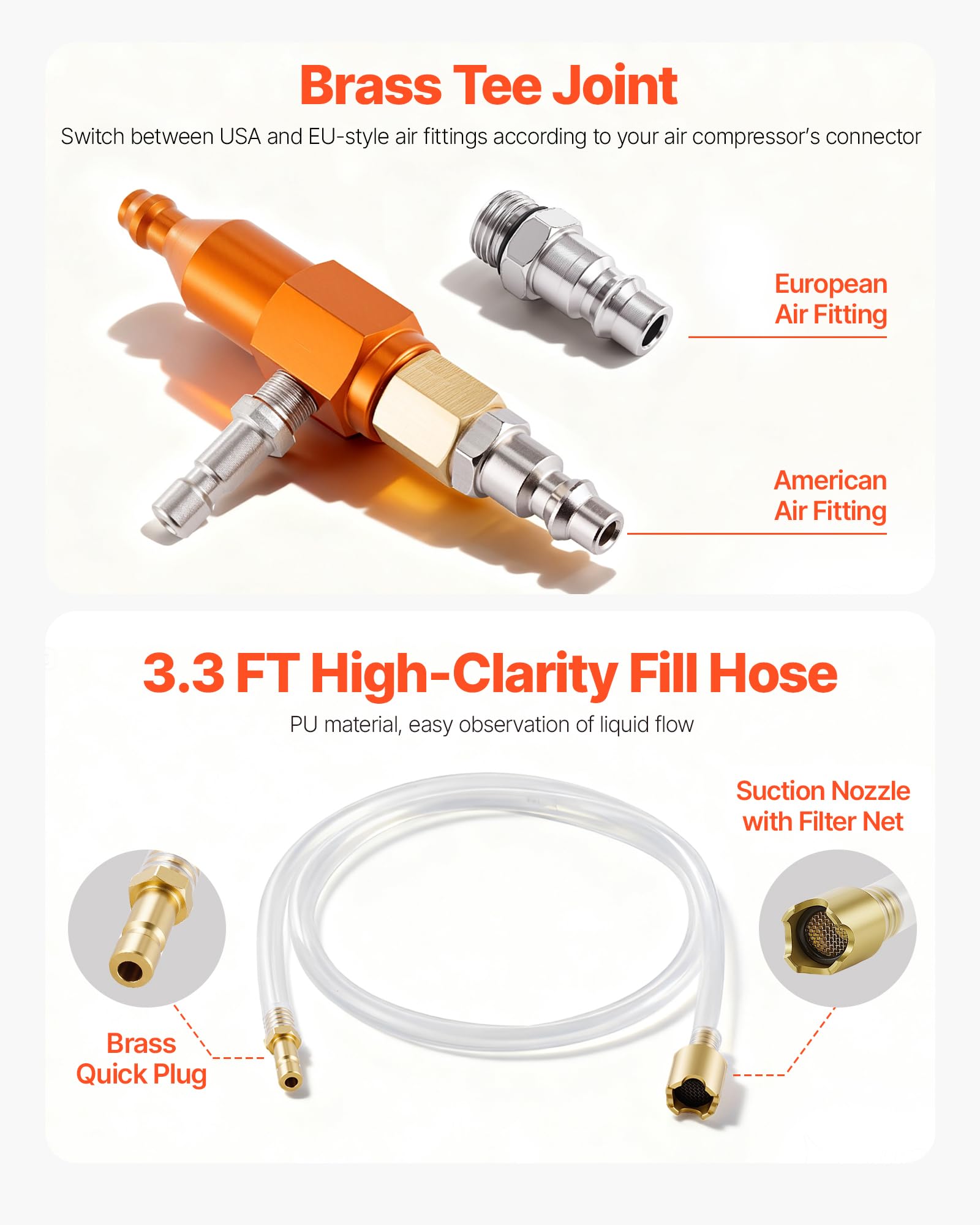 VEVOR brass quick connectors with thread tape delivering secure compressor and radiator joins