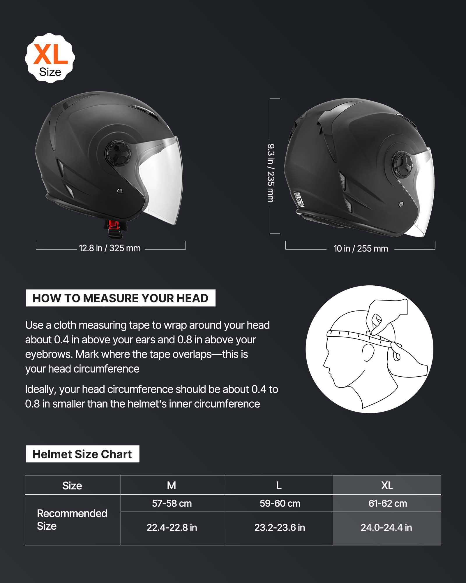VEVOR clear visor closeup with wide field of view for safer riding