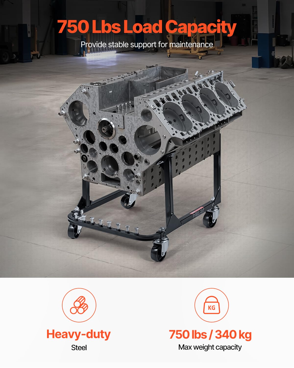 VEVOR close-up of welded Q235B steel frame for long-term durability