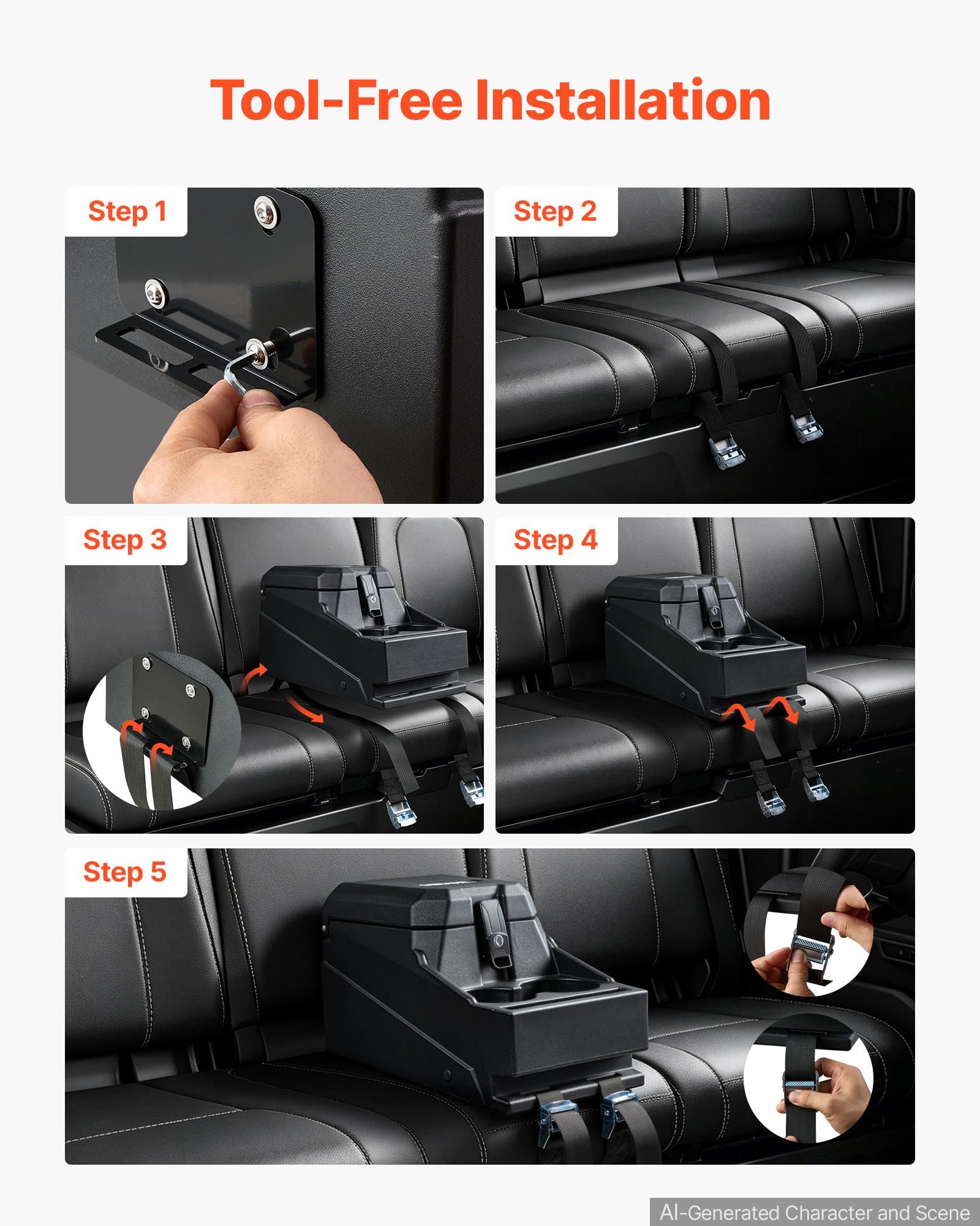 VEVOR console phone holder detail for easy device access