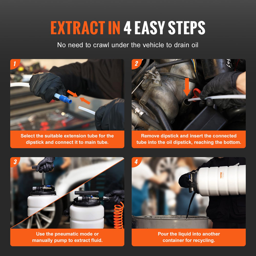VEVOR dipstick and sealing rings detail for accurate level checks and seal reliability