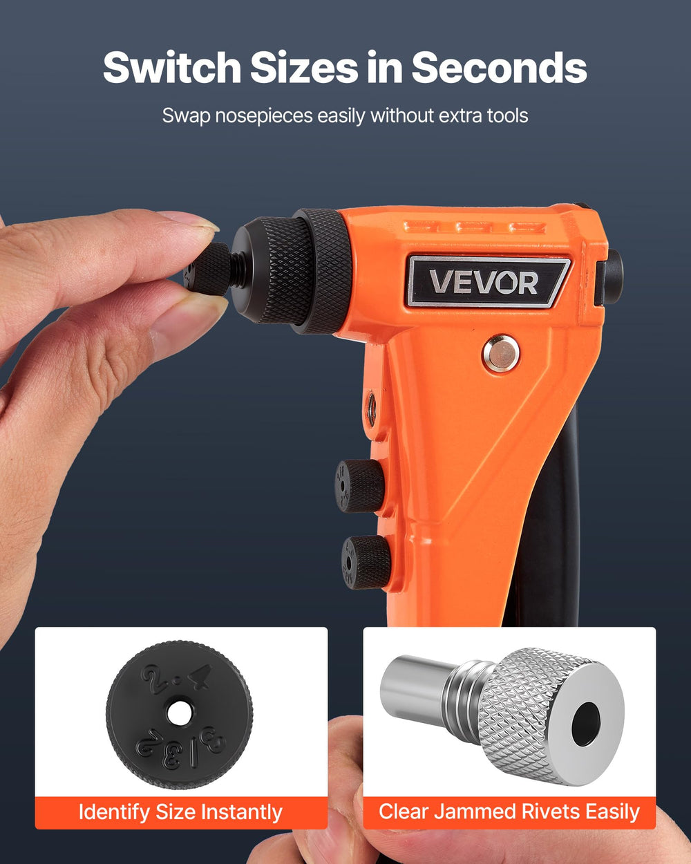 VEVOR drill bits and removal nozzle included for easy maintenance