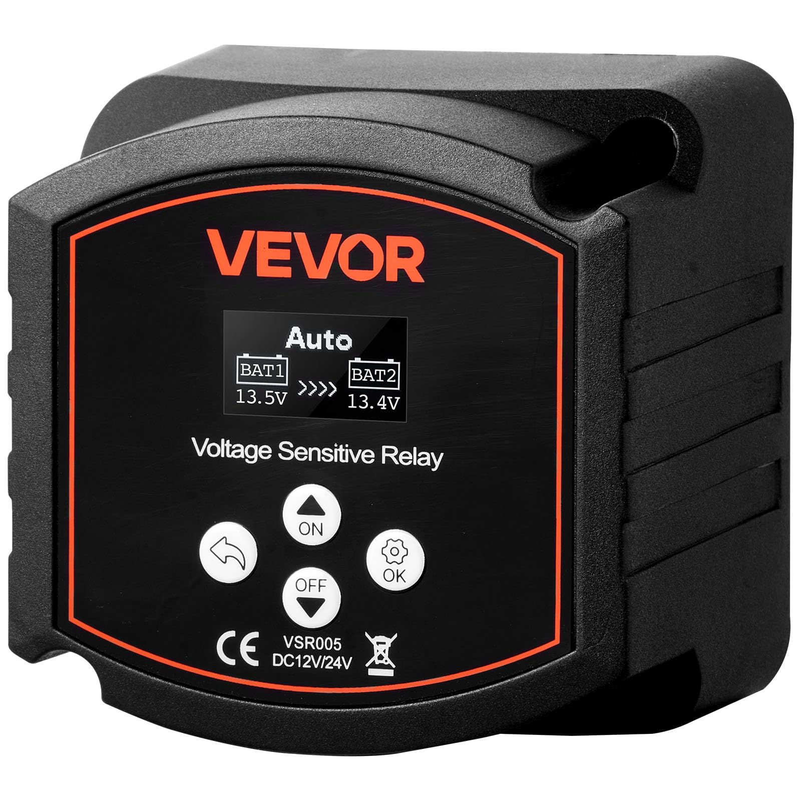 VEVOR front view of isolator showing ports and compact design for easy mounting