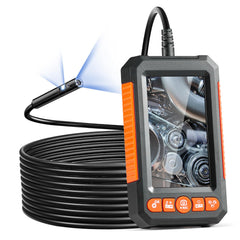 VEVOR product packaging showing dual-lens borescope and accessories, clear unboxing benefit