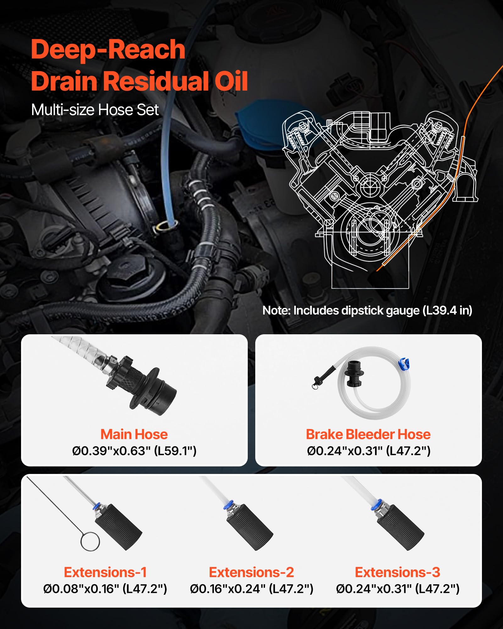 VEVOR extractor in use under car offering quick oil removal without lifts