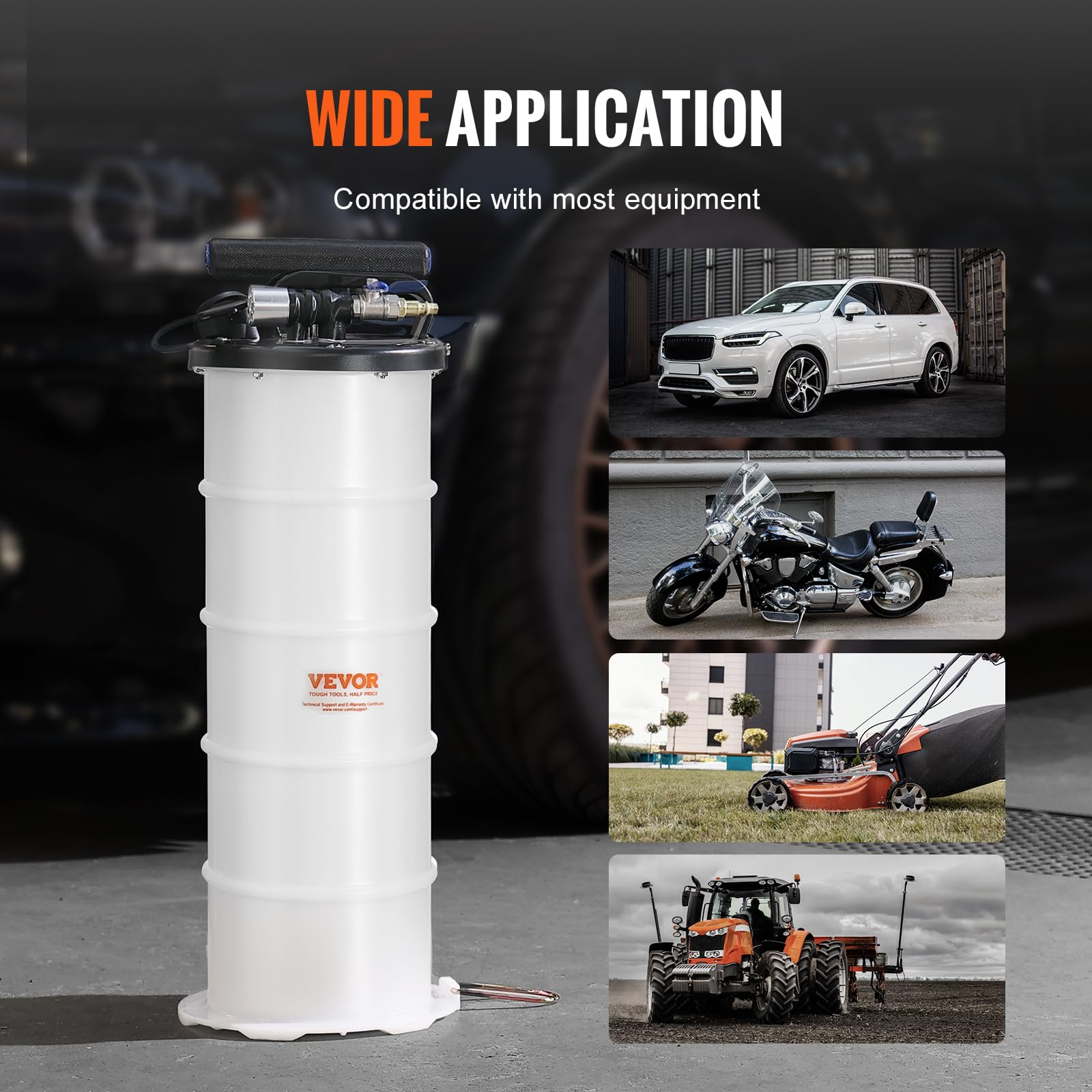 VEVOR extractor in vehicle use displaying quick, clean oil removal