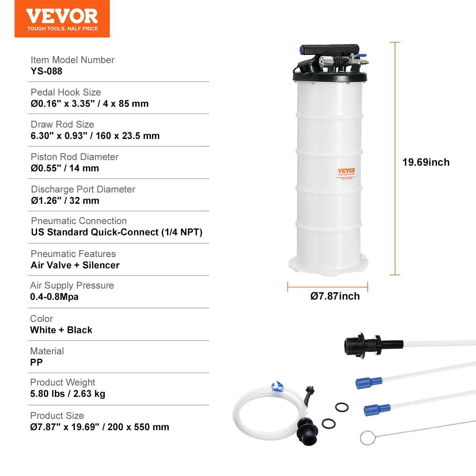 VEVOR scale comparison next to a gallon jug conveying size and capacity