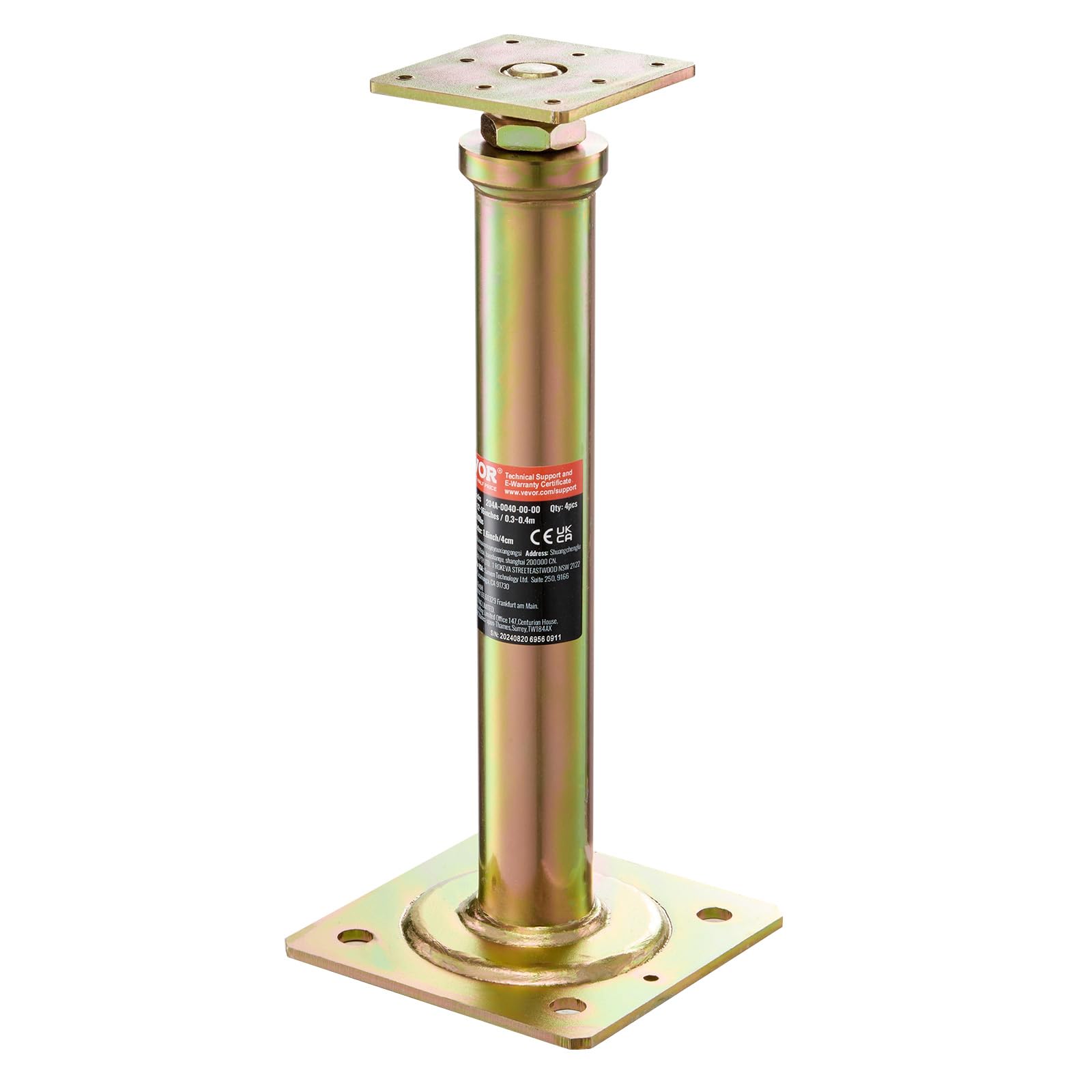 VEVOR four jacks installed on site providing balanced multi-point support